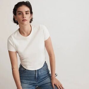 Madewell White Short Sleeve Crewneck Tee